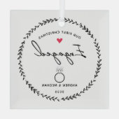 Unser 1. Weihnachtsfest Verlobt Ornament Aus Glas (Rückseite)