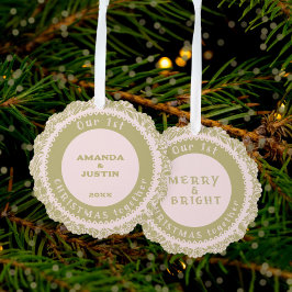 Unser 1. Weihnachtsfest zusammen - Goldener Kranz Ornament Karte