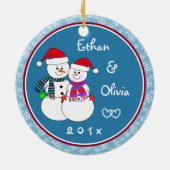 Unser 1. Weihnachtsgeschenk Verheirateter Spaß Sch Keramikornament (Hinten)