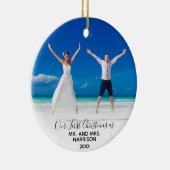 Unser 1. Weihnachtsmann 2 Foto Elegant Beach Keramik Ornament (Rechts)