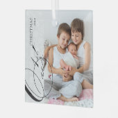 Unser 1. Weihnachtsskript Vertikales Foto Snowflak Ornament Aus Glas (Vorderseite links)