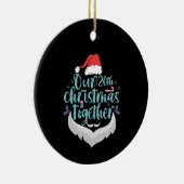 Unser 20. Weihnachten zusammen Paar Familie Matchi Keramik Ornament (Rechts)