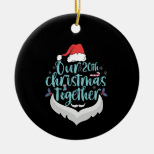 Unser 20. Weihnachten zusammen Paar Familie Matchi Keramik Ornament
