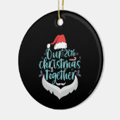 Unser 20. Weihnachten zusammen Paar Familie Matchi Keramik Ornament (Links)