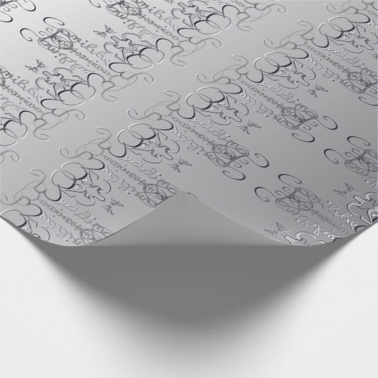 "Unser 25. Hochzeitsjubiläum" Handgeschriebenes Si Geschenkpapier (Ecke)