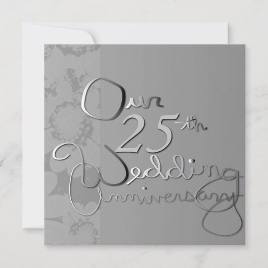 "Unser 25. Hochzeitsjubiläum" - Silver Invitation Einladung (Vorderseite)
