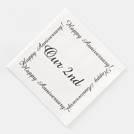 Unser 2. glücklicher Jahrestag Serviette (Ecke)