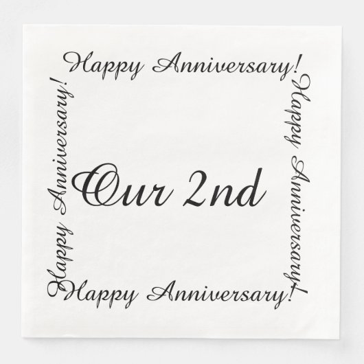 Unser 2. glücklicher Jahrestag Serviette (Vorderseite)