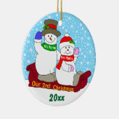 Unser 2. Weihnachten Keramik Ornament (Rechts)