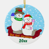 Unser 2. Weihnachten Keramik Ornament (Vorne)