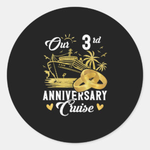 Unser 3. Jubiläum Golden Cruise Urlaub Paar Runder Aufkleber