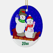 Unser 50. Weihnachten Keramik Ornament (Rechts)