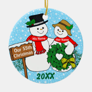 Unser 55. Weihnachten Keramikornament