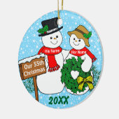 Unser 55. Weihnachten Keramikornament (Links)