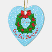 Unser 5. Jahrestag Keramikornament (Links)