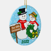 Unser 60. Weihnachten Keramikornament (Rechts)