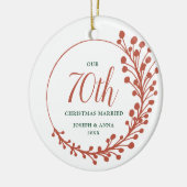 Unser 70. Weihnachten Verheirateter Personalisiert Keramik Ornament (Links)