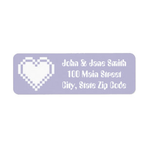 Unser 8-Bit-Hearts im Lavendel-Rücksendeadresse-La