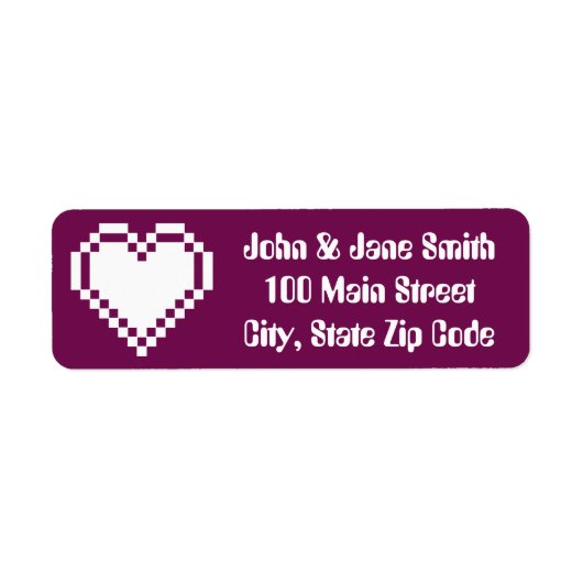 Unser 8-Bit-Hearts in Wine Return Address Label (Vorne)
