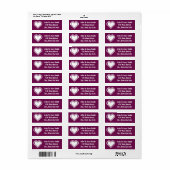 Unser 8-Bit-Hearts in Wine Return Address Label (Vorne)