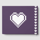 Unser 8-Bit-Herz im Lila Gästebuch (Rückseite)