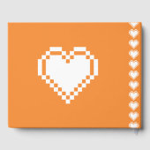 Unser 8-Bit-Herz im Orange Gästebuch (Rückseite)