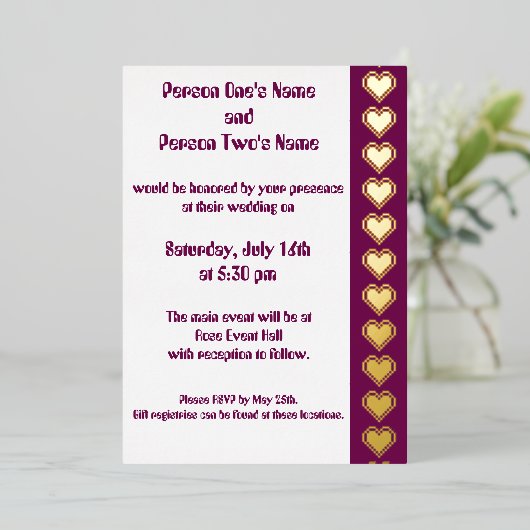 Unser 8-Bit-Herz im Weingebiet Einladung (Stehend vorne)