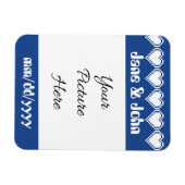 Unser 8-Bit-Herz in Blau Rette - das Date Magnet (Horizontal)