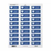 Unser 8-Bit-Herz in Blue-Rücksendeadresse-Label (Vorne)