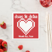 Unser 8-Bit-Herz in Cherry Napkins Serviette (Beispiel)