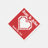 Unser 8-Bit-Herz in Cherry Napkins Serviette (Ecke)