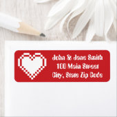 Unser 8-Bit-Herz in Cherry-Rücksendeadresse-Label (Insitu)