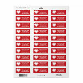 Unser 8-Bit-Herz in Cherry-Rücksendeadresse-Label (Vorne)