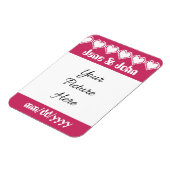 Unser 8-Bit-Herz in Himbeere Rette-das Date Magnet (Linke Seite)