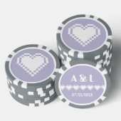 Unser 8-Bit-Herz in Lavendel Pokerchips (Stapel)
