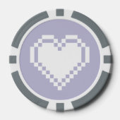 Unser 8-Bit-Herz in Lavendel Pokerchips (Vorderseite)