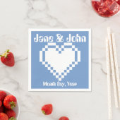 Unser 8-Bit-Herz in Periwinkle Napkins Serviette (Beispiel)