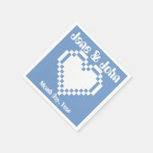 Unser 8-Bit-Herz in Periwinkle Napkins Serviette (Ecke)