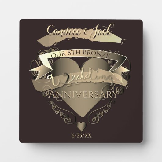 "Unser 8. Geburtstag der Bronze" Fotoplatte (Vorderseite)