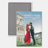 Unser Abenteuer beginnt Foto Danke Hochzeit Magnet (Vorderseite/Rückseite)