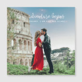 Unser Abenteuer beginnt Foto Danke Hochzeit Magnetkarte (Vorderseite)