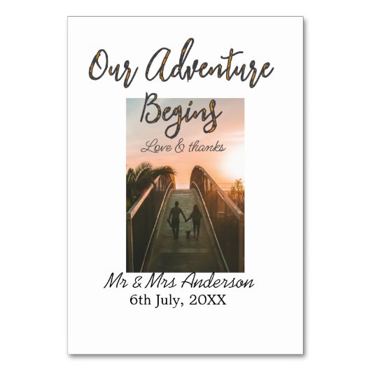 Unser Abenteuer beginnt Foto Liebe & Danke (Vorderseite)