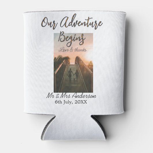 Unser Abenteuer beginnt Foto Liebe & Danke Dosenkühler (Vorderseite)