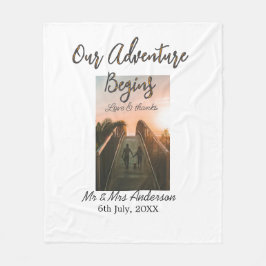 Unser Abenteuer beginnt Foto Liebe & Danke Fleecedecke