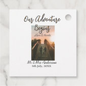 Unser Abenteuer beginnt Foto Liebe & Danke Geschenkanhänger (Rückseite)