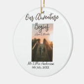 Unser Abenteuer beginnt Foto Liebe & Danke Keramik Ornament (Links)