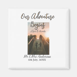 Unser Abenteuer beginnt Foto Liebe & Danke Magnet