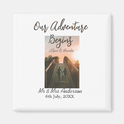 Unser Abenteuer beginnt Foto Liebe & Danke Magnet (Vorne)