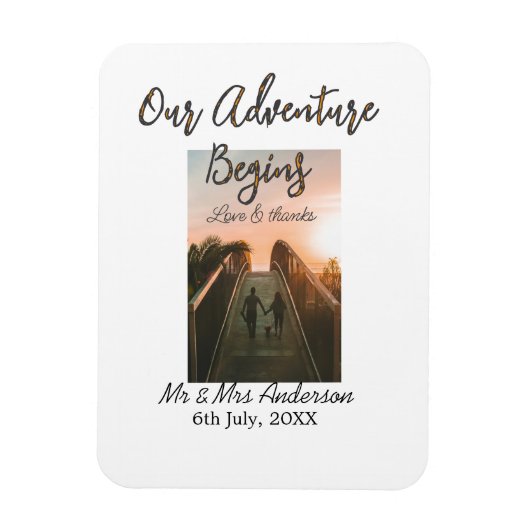 Unser Abenteuer beginnt Foto Liebe & Danke Magnet (Vertikal)