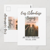Unser Abenteuer beginnt Foto Liebe & Danke Postkarte (Vorne/Hinten)
